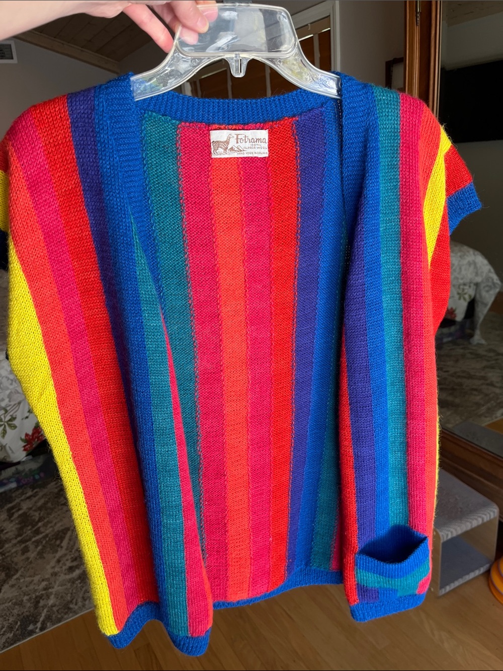 Vintage Rainbow PRIDE 100% Wool Vest